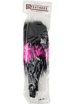 Adult Feather Flapper Hand Folding Fan Black Pink