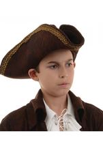 Pirate Captain Boys Hat Brown