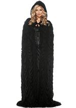 Double Layered Hooded Women Coffin Cape Black