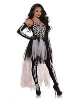 Goth Rock Skeleton Women Costume 