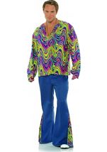 Adult Psychedelic Black Light Reactive Men Costume