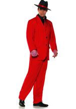 Adult Pinstripe Red Jacket Men Mobster Costume