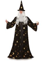Celestial Wizard Plus Size Men Robe Black