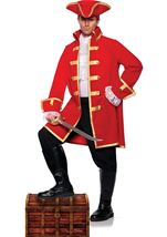 Red Pirate Captain Men Costume