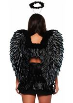 Women Black Feather Angel Wings 