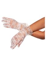 Women Lace Wrist Gloves White