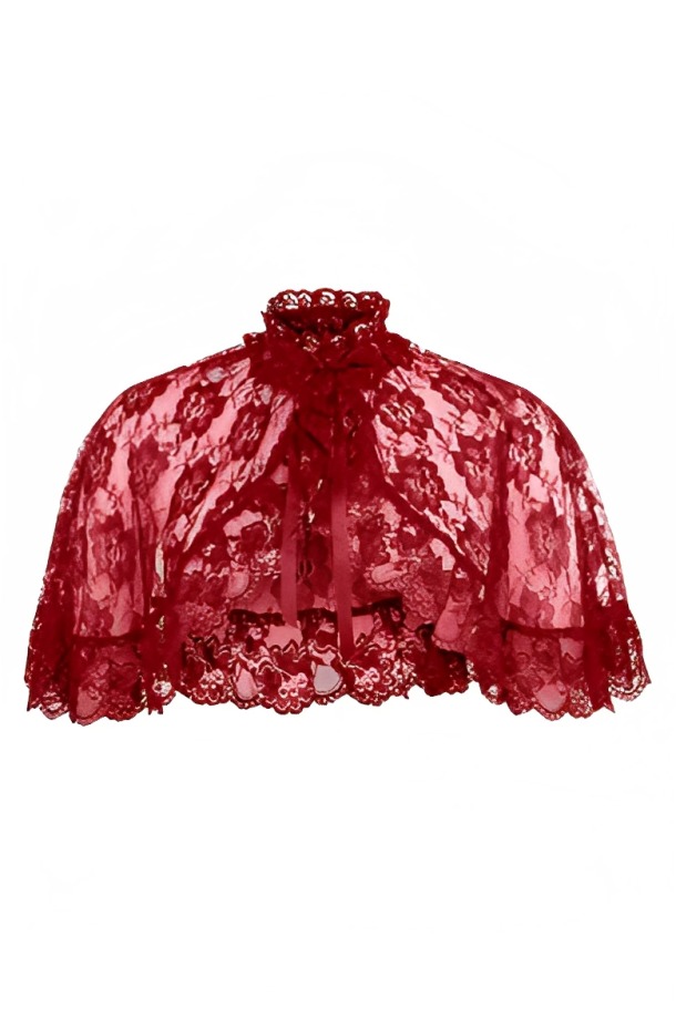 Adult Women Red Lace Cape, $32.99