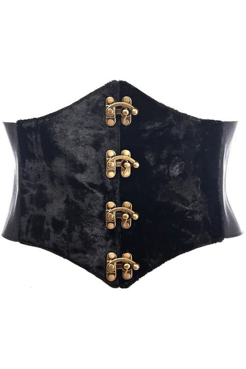 Adult Plus Size Black Velvet Pirate Corset, $47.99