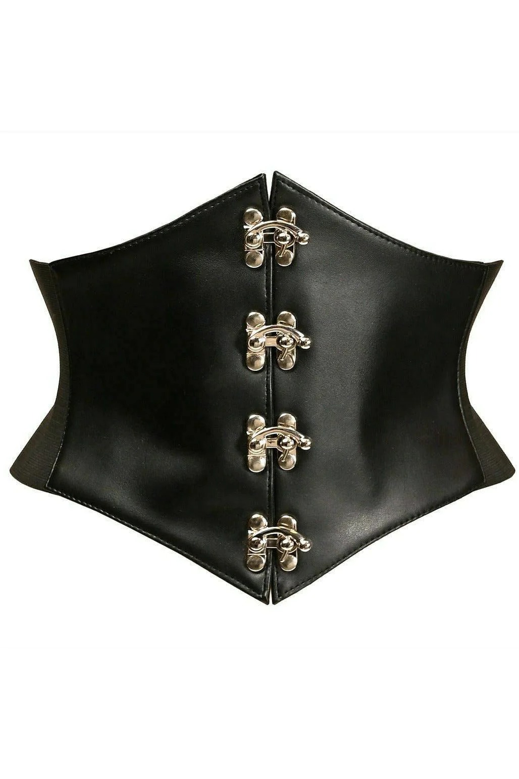 Adult Plus Size Black Faux Leather Corset Belt Cincher, $47.99