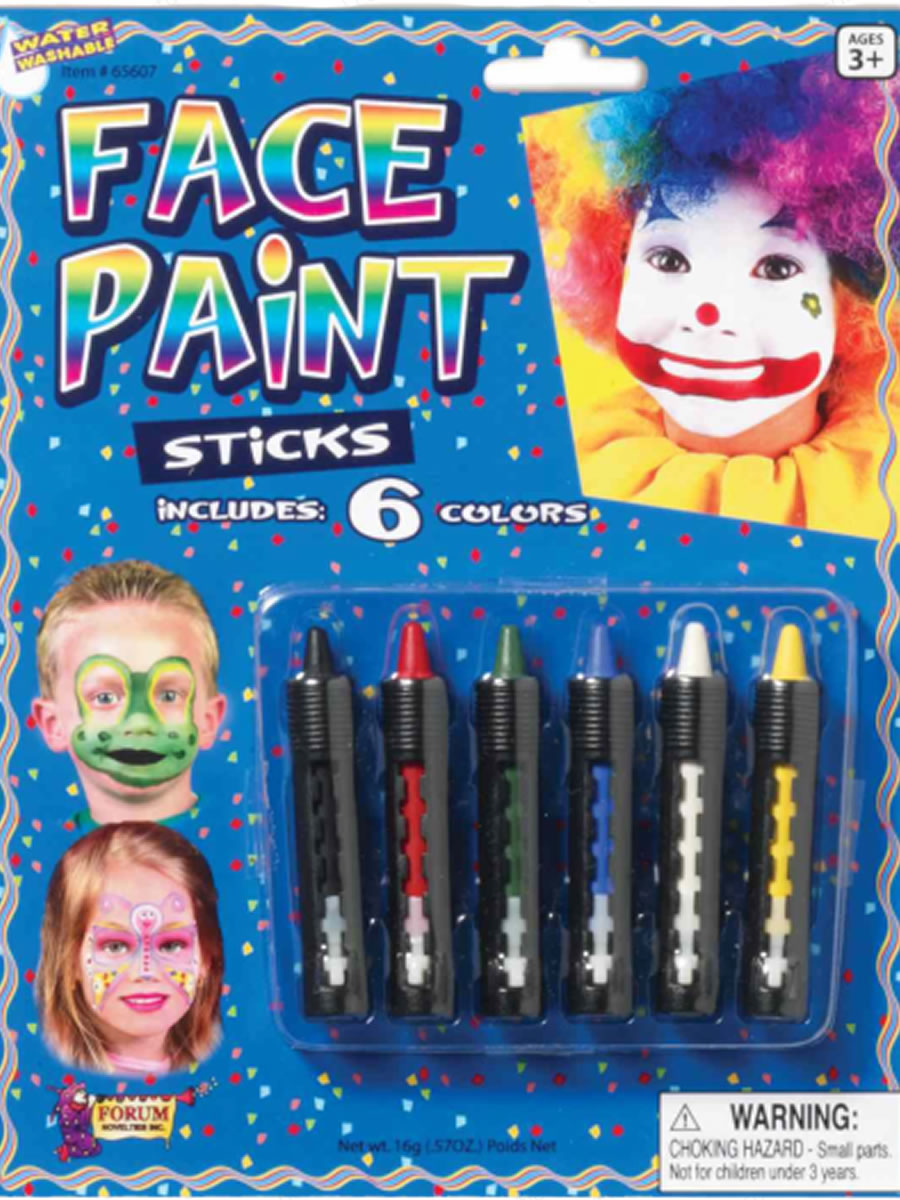 Halloween Face Paint Sticks - Set of 6 Face Paint Sticks