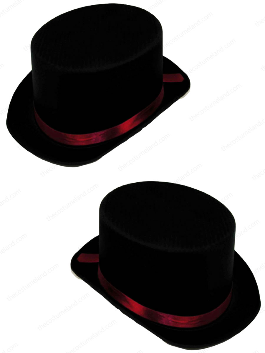 black fedora hat with red band