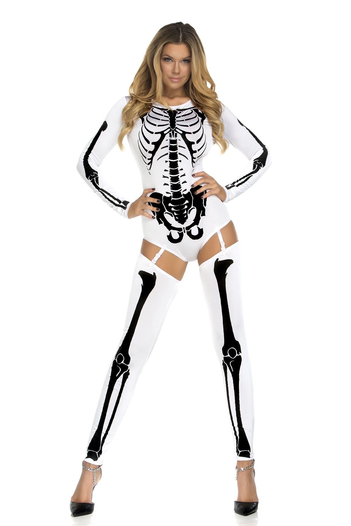 Women's Skeleton Bodysuit Costume