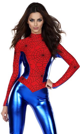 Adult Spider Print Women Bodysuit Costume, $54.99