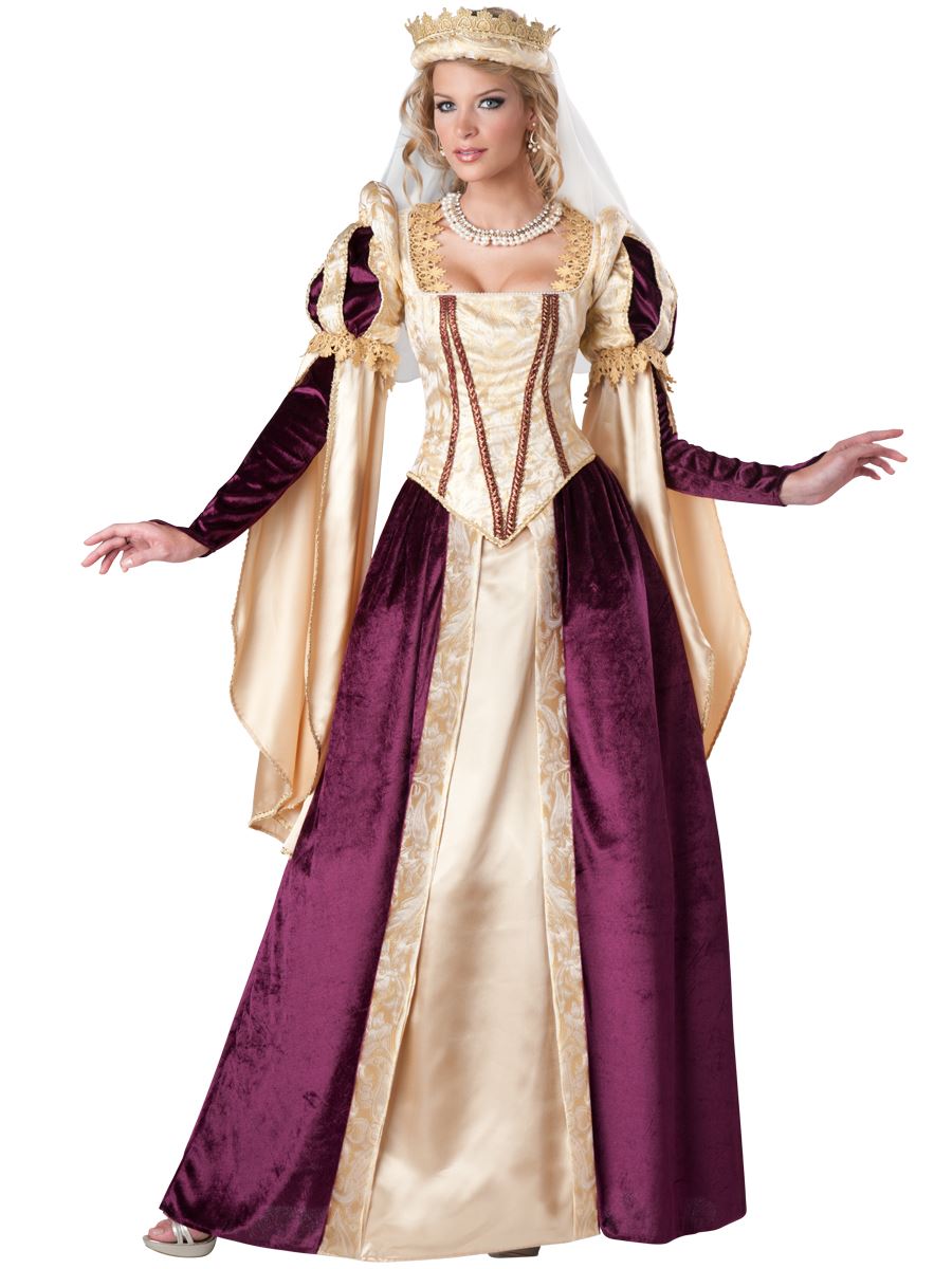 9232円 【新作入荷!!】 Forum Queen Elizabeth Dress and Crown Purple One Size Costume