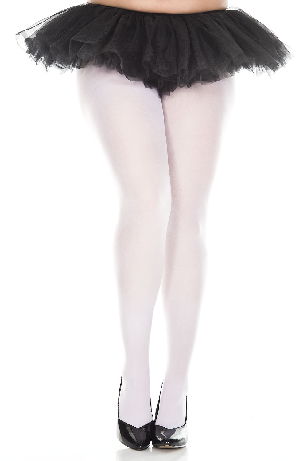 Adult Plus Size Women Opaque Tights White 15.99 The Costume Land