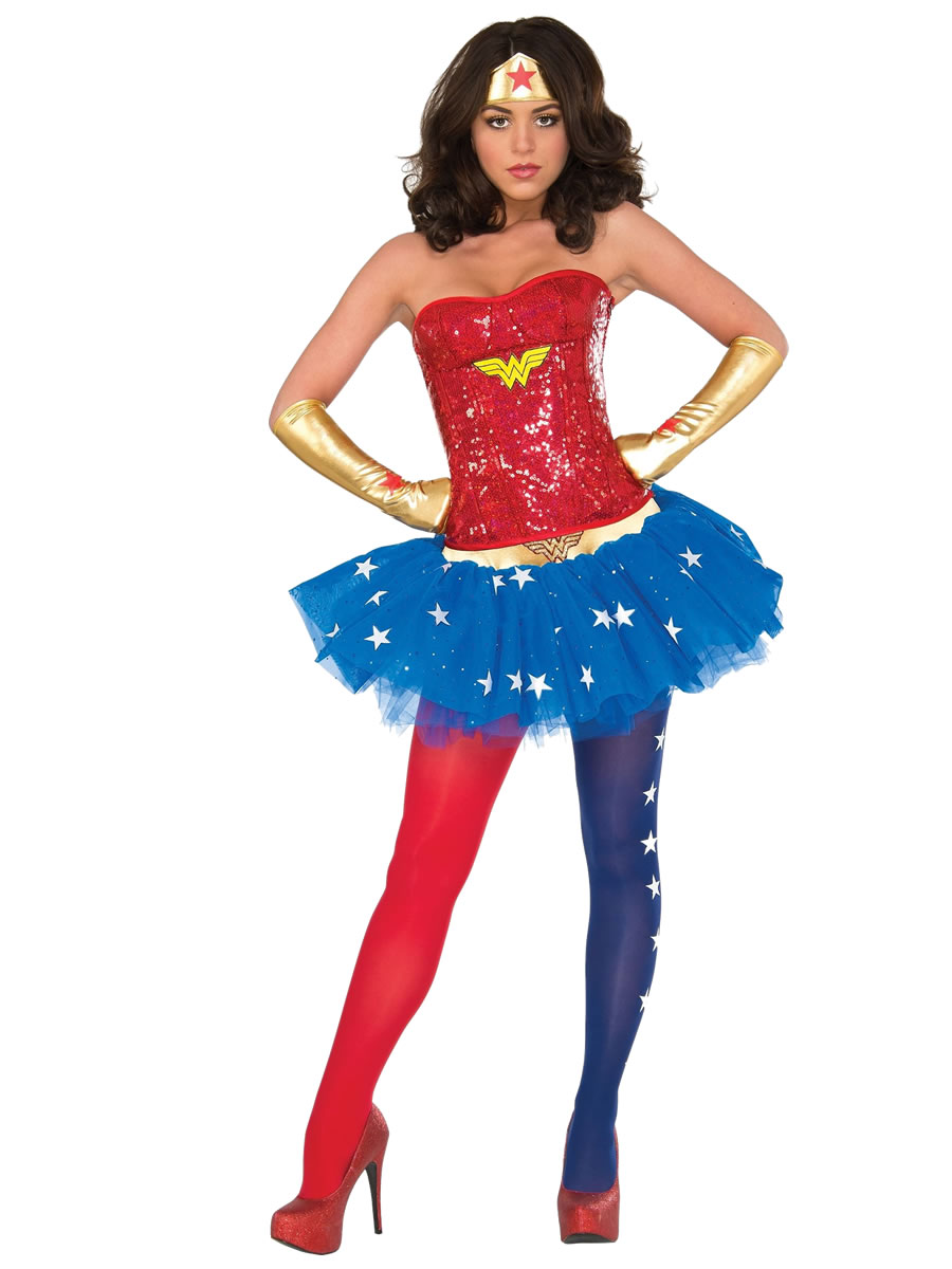 Adult Wonder Woman Sequin Corset | $32.99 | The Costume Land