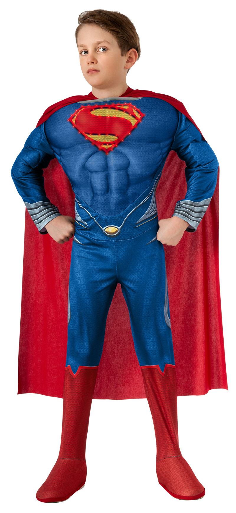 Kids Super Man Boys Muscle Light Up Costume | $40.99 | The Costume Land