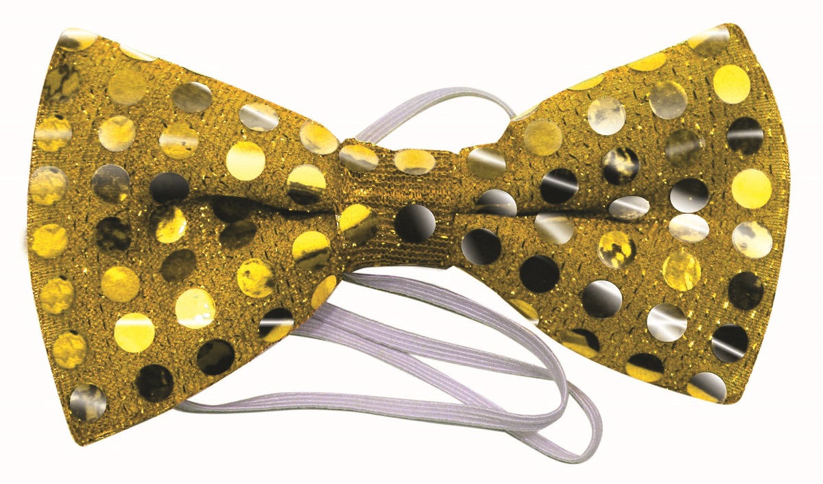 All ages Sequin Bow Tie Gold | $12.99 | The Costume Land