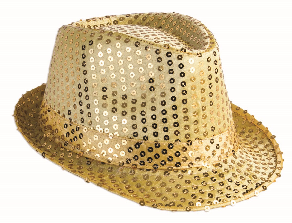 Adult Sequin Fedora Gold Hat 14.99 The Costume Land
